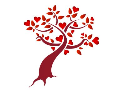 Heart tree illustration design isolated over a white background clipart