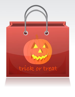 Halloween trick or treat bag illustration design clipart