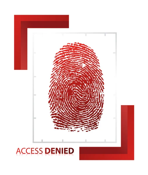 図はアクセスの拒否孤立した背景の上に親指と記号 — ストック写真