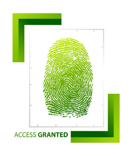 Illustration of access granted sign with thumb on isolated background — Stock Photo, Image