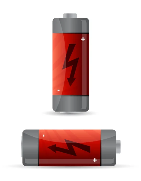 电池图标的插图设计在白色背景 — 图库照片