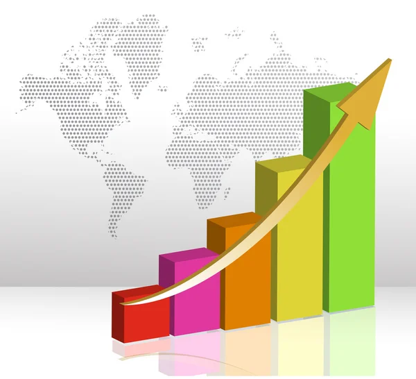 Färgglada business bar chart illustration på vit bakgrund — Stockfoto