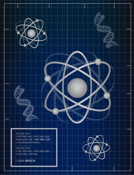 Átomos y ADN coincidentes diseño de ilustración de fondo —  Fotos de Stock