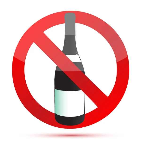Ingen alkohol tecken illustration design över en vit bakgrund — Stockfoto