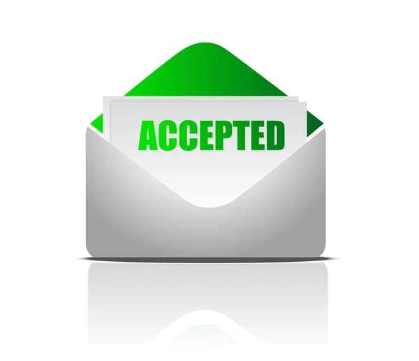 Accepted (letter) illustration of mail envelope over white background — Stock Photo, Image