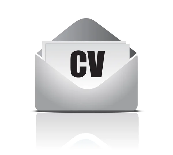 Curriculum vitae (CV) geopend envelop concept — Stockfoto