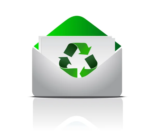 Firma de reciclaje en una carta en blanco —  Fotos de Stock