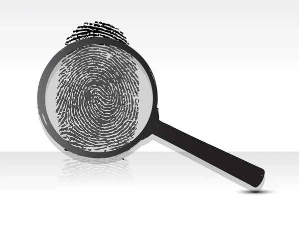 Illustration of a magnifying glass over a fingerprint — Stock Photo, Image