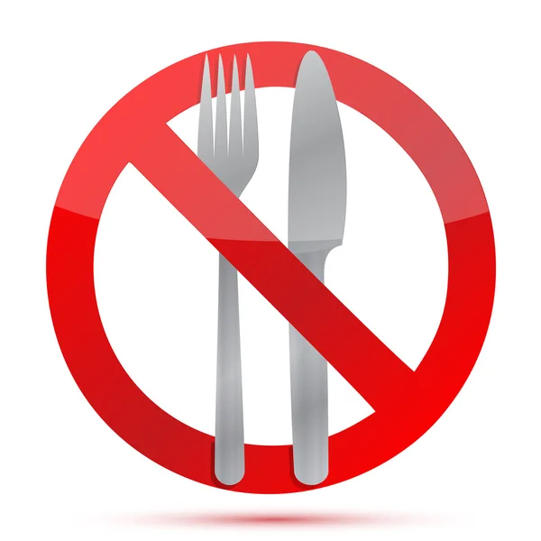 No se permite comida signo sobre un fondo blanco — Foto de Stock