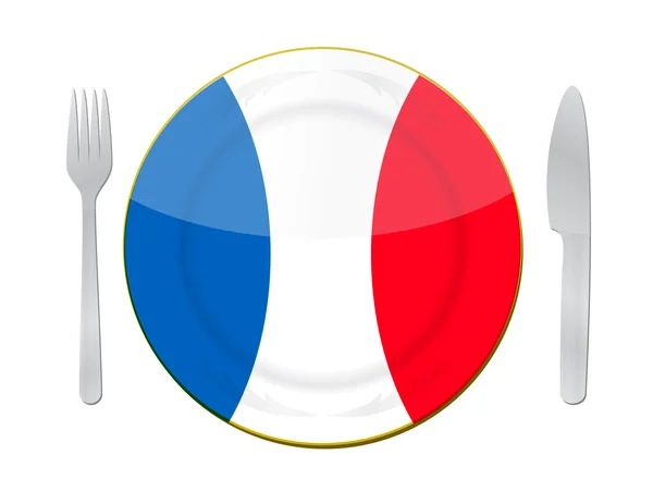 白上法国食品插画概念设计 — 图库照片