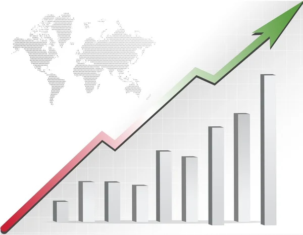 Globális üzleti grafikon és megjelenítése illusztráció design — Stock Fotó