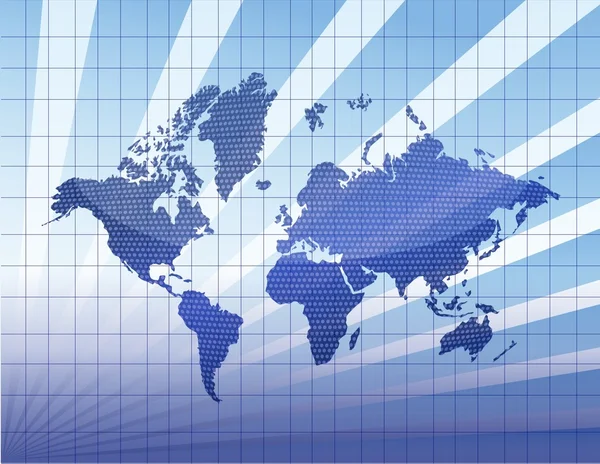 Карта блакитного світу з сіткою та світловим відображенням — стокове фото