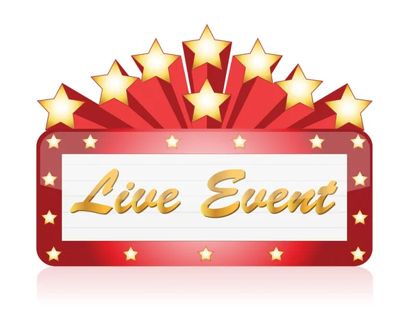 Live event red Star Neon theater / Movie Sign — Stock Photo, Image