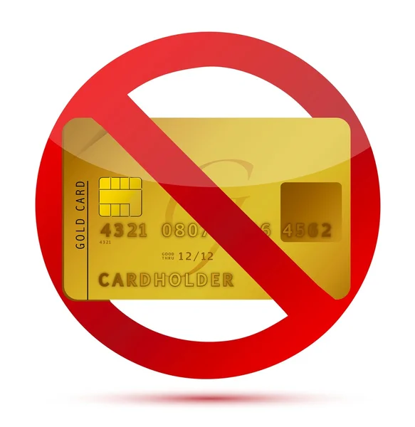 No credit or credit cards not allowed illustration design — Stock Photo, Image