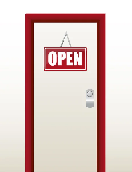 Red and white open sign illustration design — Stock Photo, Image