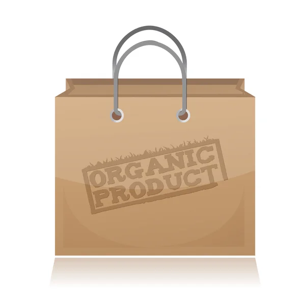Organic product brown paper bag illustration — Stock Photo, Image