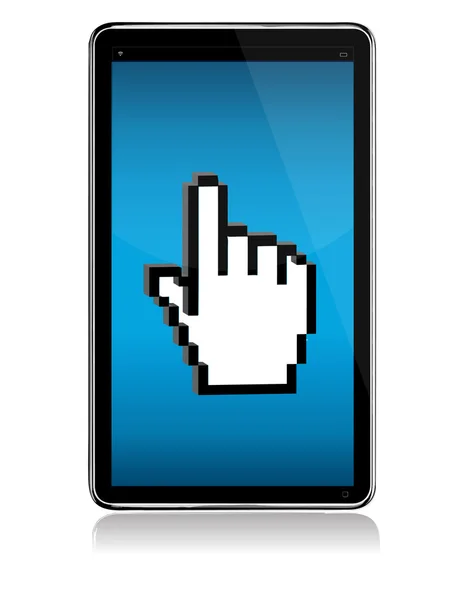 Tablet touch scherm illustratie concept over Wit — Stockfoto