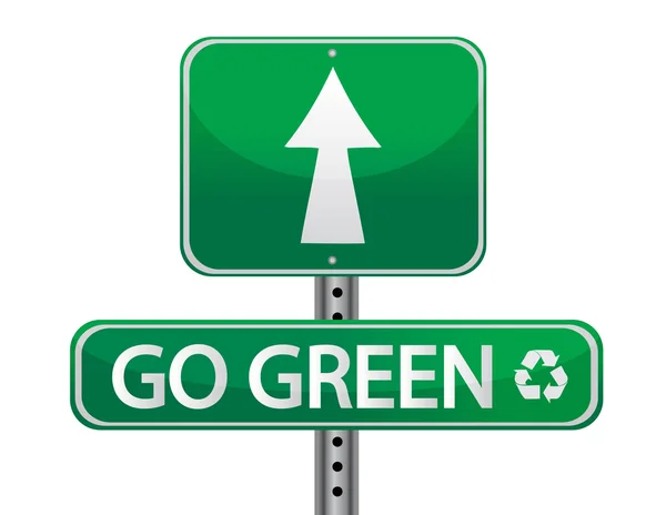 Go green sign ilustração design sobre um fundo branco — Fotografia de Stock