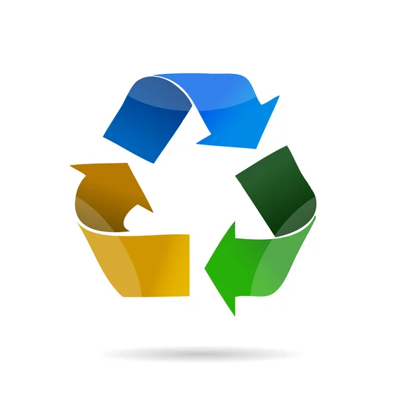 Ilustração do símbolo de reciclagem com conceito ambiental — Fotografia de Stock