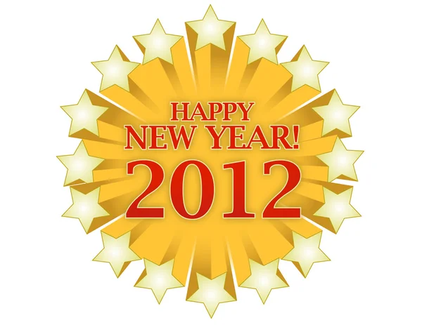 Happy new years star isolated over white background — Stock Photo, Image