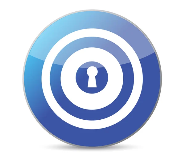 Blue key target illustration design on a white background — Stock Photo, Image