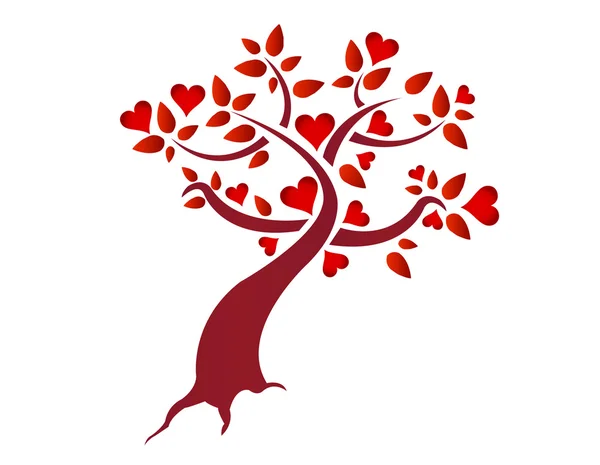 Desenho da ilustração da árvore do coração isolado sobre um fundo branco — Fotografia de Stock