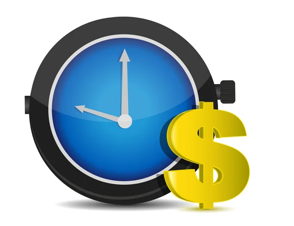 El tiempo es dinero concepto ilustración en blanco — Foto de Stock