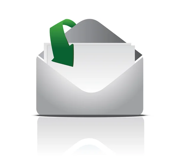 E-posta illüstrasyon tasarımı beyaz üzerinde göndermek — Stok fotoğraf