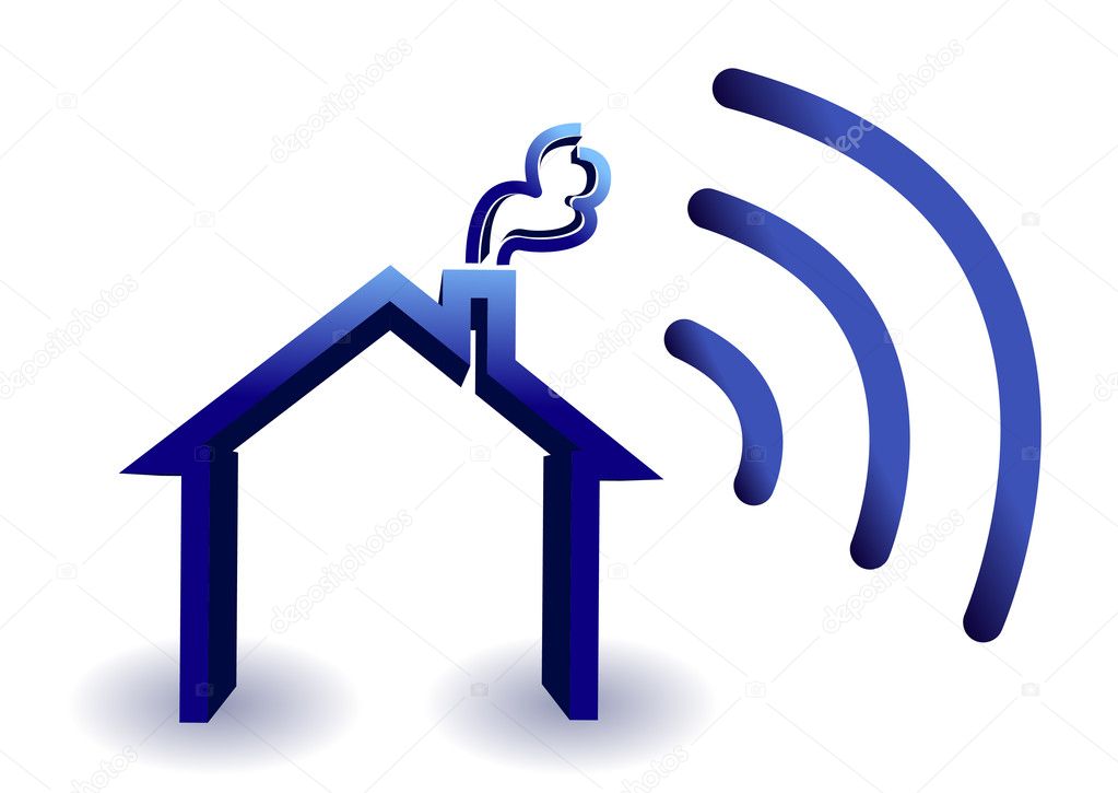 Home wireless connection illustration isolated over white