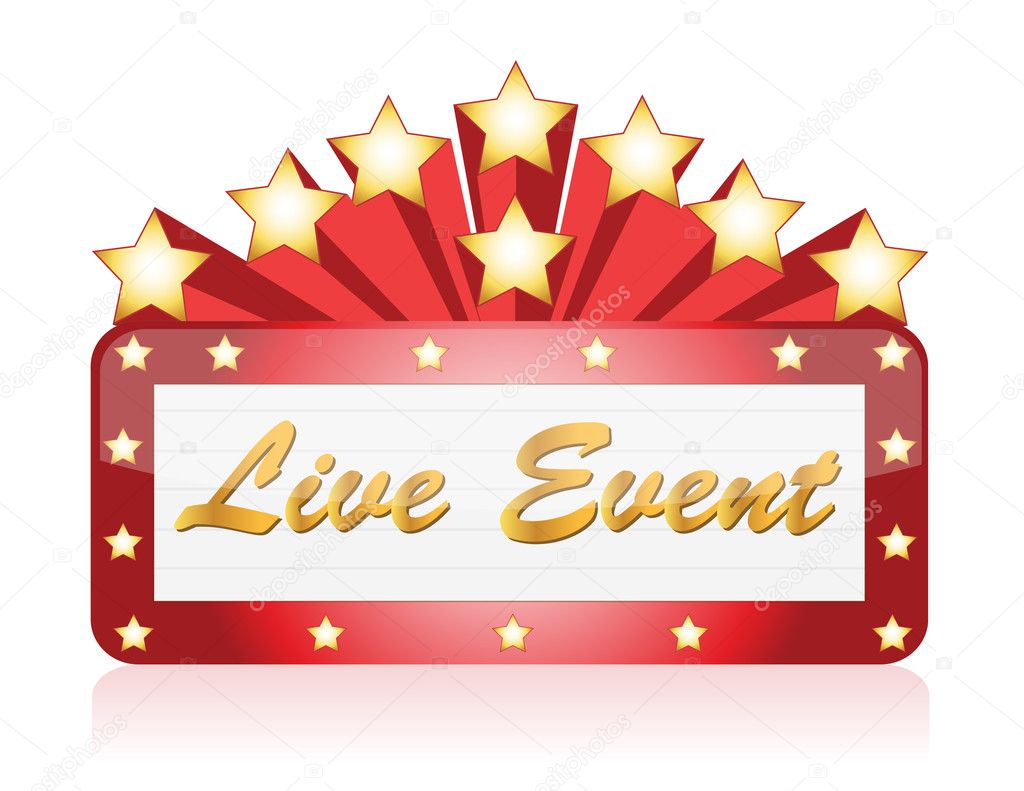 Live event red Star Neon theater / Movie Sign — Stock Photo ...