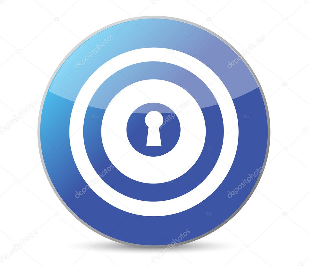 Blue key target illustration design on a white background