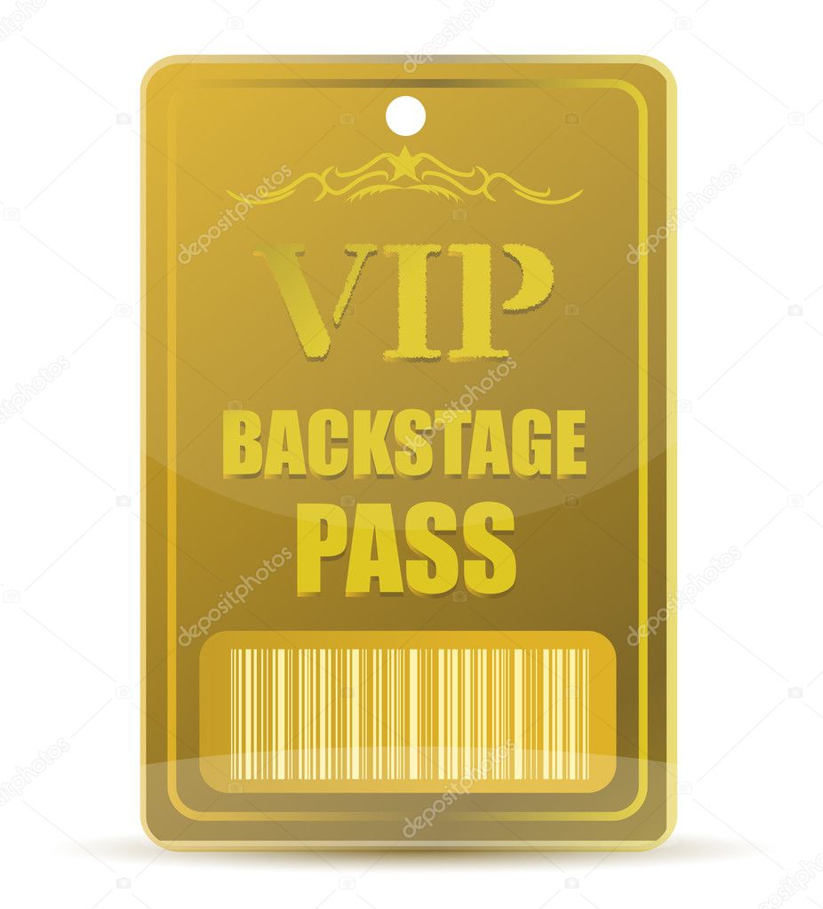 Gold Vip Backstage Pass With Bar Code Isolated On White Background Stock Photo By C Alexmillos