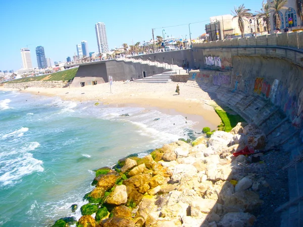 Panorama da costa de Tel-Aviv de Jaffa, Israel — Fotografia de Stock