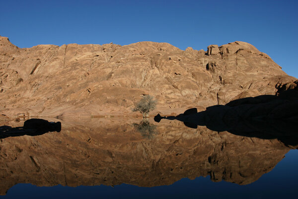 Wonderful lake in the desert of Sinai