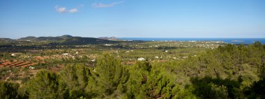 Panoramic landscape in Ibiza clipart