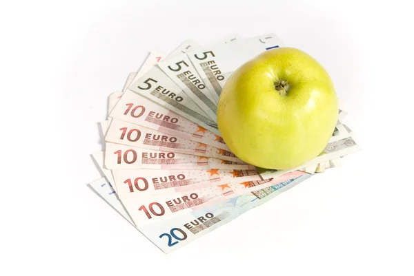 stock image Apple and euro money