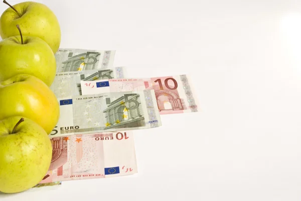 Stock image Apples and euro money