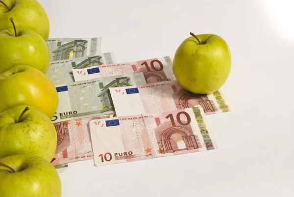 stock image Apples and euro money