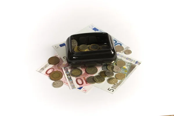 Ero money and box — Stock Photo, Image