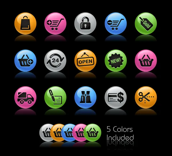 Shopping Icons / / Gel Color Serie — Stockfoto