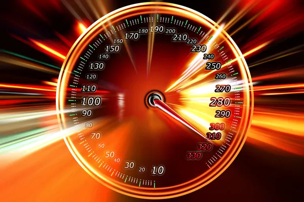 Speed on the speedometer — Stock Photo, Image