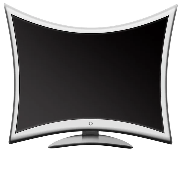 Monitor komputerowy z pusty biały ekran — Zdjęcie stockowe