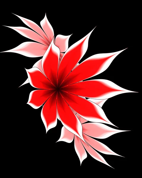 Abstrakcyjny kwiat i wstążka na czarnym tle — Zdjęcie stockowe