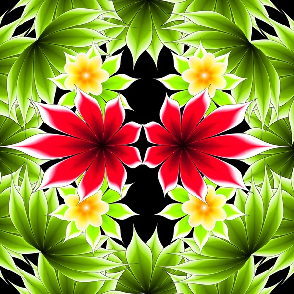 Bingkai abstrak apliklique bunga — Stok Foto