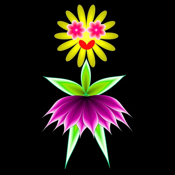 Streszczenie śmieszne aplikacja kwiaty — Zdjęcie stockowe