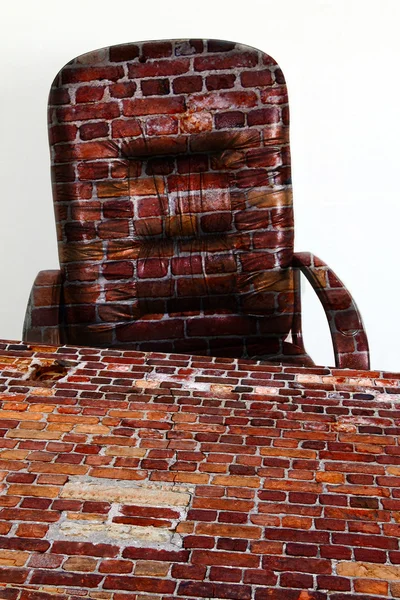 Stuhl und Tisch im abstrakten Büro — Stockfoto