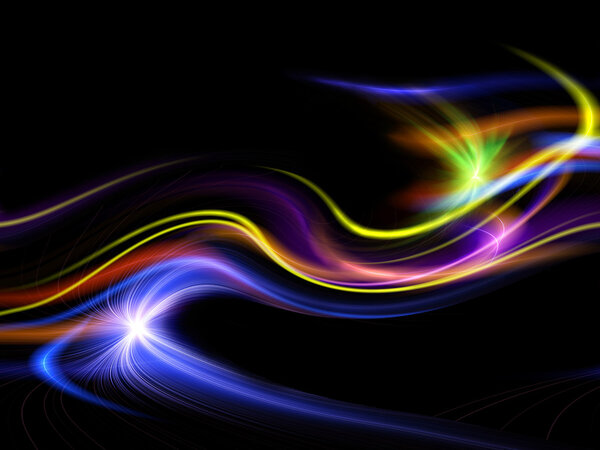Abstract colorful design on a black background