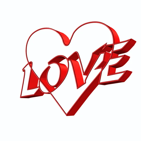 Amore e illustrazione del cuore nel giorno di San Valentino — Foto Stock