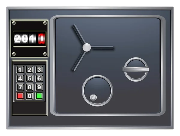 Steel safe and new year digital counter — Stock Photo, Image