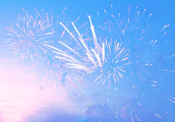 stock image Fireworks in evening sky